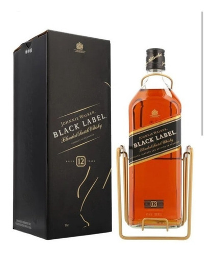 Johnnie Walker Black X 3 Litros + Base Mecedora De Metal