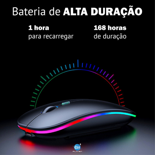Ratón Inalámbrico Inalámbrico Recargable Óptico Led Rgb