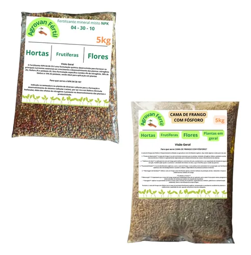 Adubo Cama Frango Esterco Galinha + Npk 4 30 10 Horta Jardim