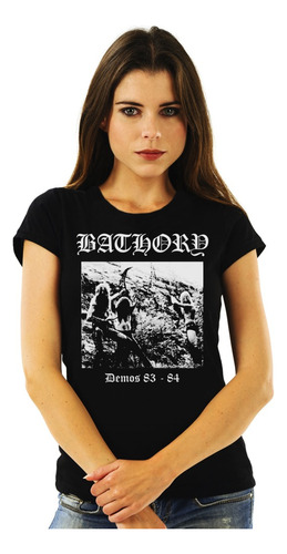 Polera Mujer Bathory Demos 83 - 84 Metal Impresión Directa