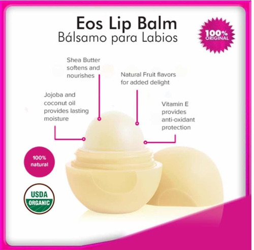 Imagen 1 de 3 de Eos Bálsamo Labial 100% Natural