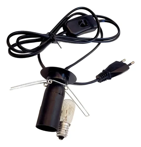 Portalámpara Con Cable , Llave Y Lampara Para Lampara D Sal 