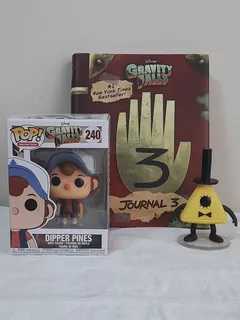 Lote Gravity Falls Funko Pop Dipper, Bill E Livro Journal 3