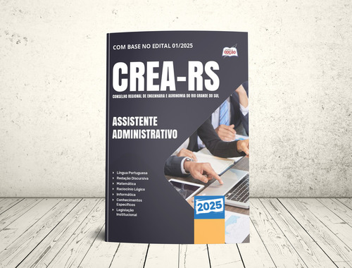 Apostila Completa Assistente Administrativo - Crea Rs 2025 - Editora Opção