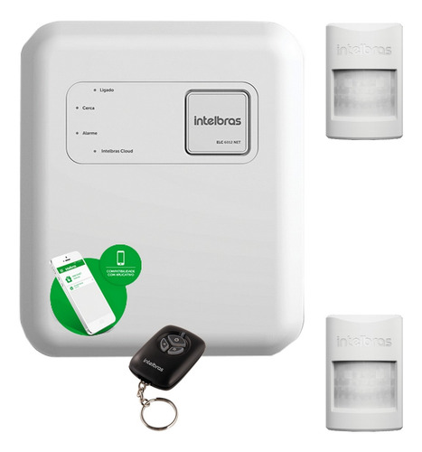 Central Cerca Alarme Intelbras Via App Elc 6012 Net 2 Sensor