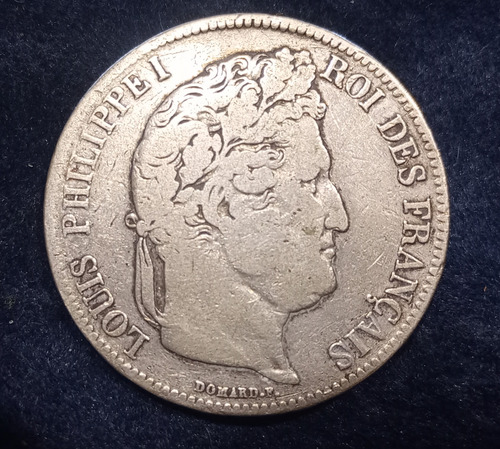 Moneda Francia 5 Francos 1833 Canto Parlante. Plata Lp 228 (Usado)