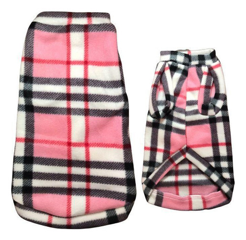 Roupa Para Cachorro - Suéter De Inverno Rosa Xadrez Gg