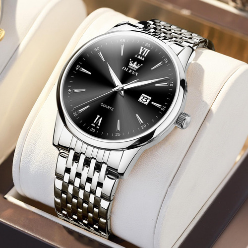 Olevs Reloj Para Hombre Reloj Plateado De Acero Inoxidable P