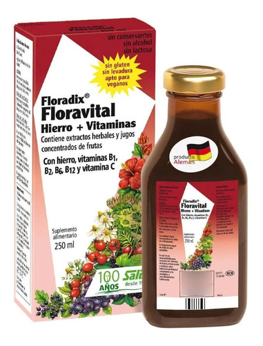 Floradix Floravital Hierro+vitaminas. Jarabe 250ml Agronewen