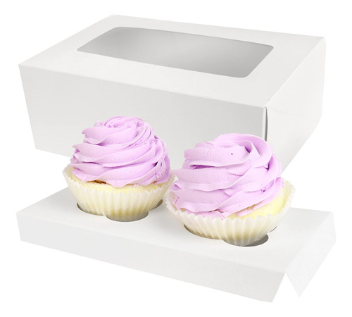 O'creme Caja Rectangular Para Cupcakes, Color Blanco, 8.0 X 