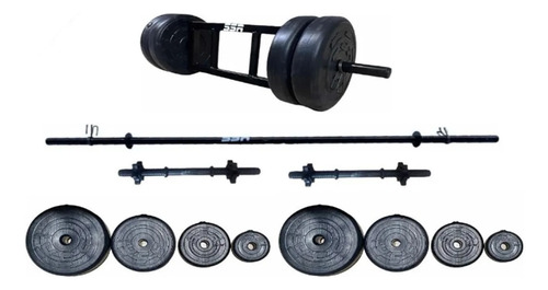 Kit De Entrenamiento Barra Y Mnacuernas 34 Kg Ssr Sport