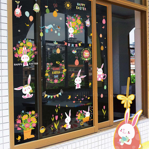 9 Pegatinas De Pared De Pascua Con Pantalla Electrostática