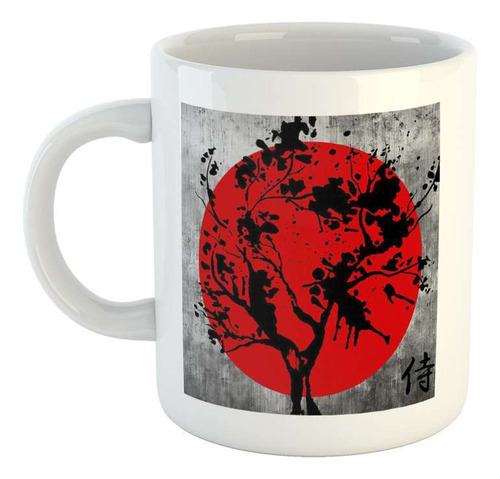 Taza Ceramica Japones Medallon Arte Con Dibujo