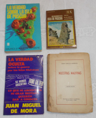 4 Libros, Nuestra Malvinas, Colosos Isla De Pascua, Malvinas