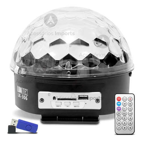 Globo De Luz Mágico Led Bluetooth De Cristal 9 Cores