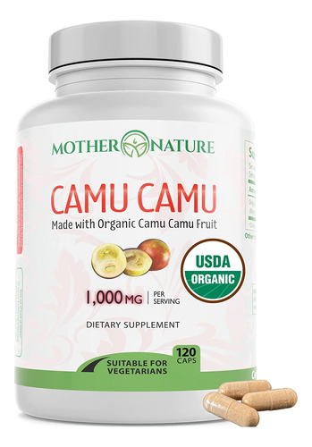 Vitamina C Orgánica De Cápsulas Camu Camu 1,000mg, Repleto D