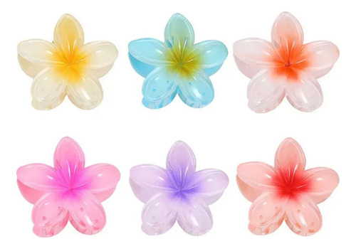 // Qk # 6 Pinzas Pelo Grandes Con Flores Mate Para Mujer