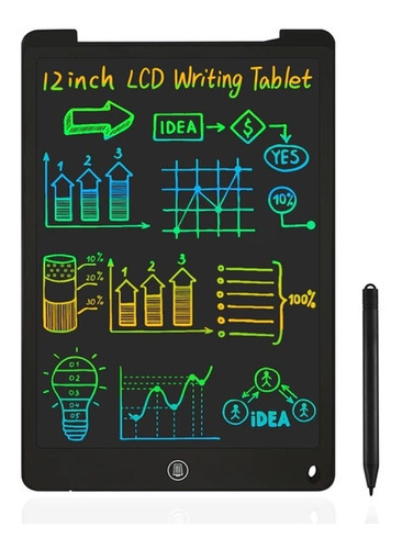 Lousa Digital Infantil Lcd Colorida 12 Polegadas Cor Preto