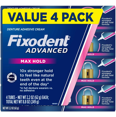 Adhesivo Fixodent Advanced Dental Adhesive Cream Max Hold
