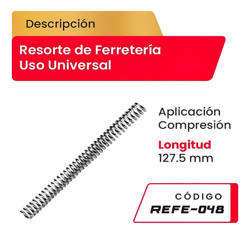 Resorte Uso Universal Aplicacion Compresion-127.5mm Refe-048