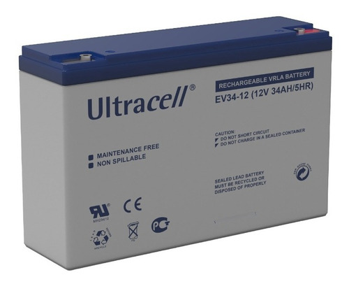 Bateria De Gel Ultracell 34 Amp 12v Movilidad-auto Electrico