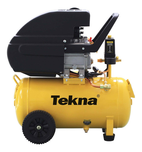 Compressor de ar mini elétrico portátil Tekna CP8022 Kit 20L 2hp 220V amarelo