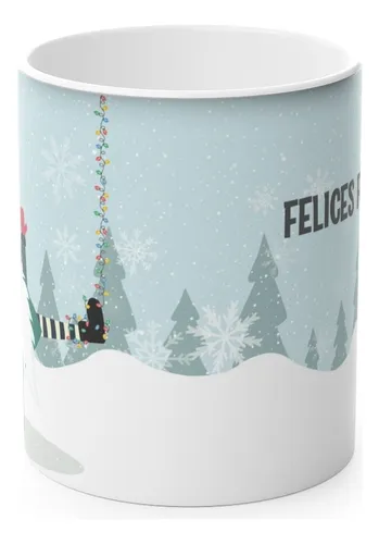 Taza Mágica Café Regalo Navidad Christmas Gnomo Bailando