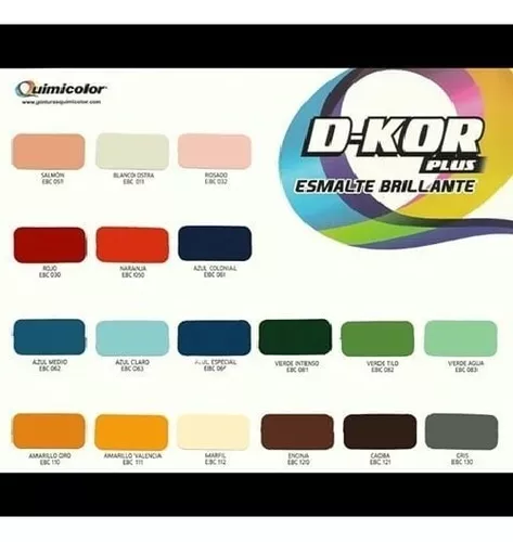 Pintura Esmalte Brillante Dkor Quimicolor Negro 1 Galon