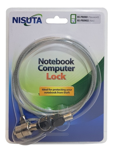 Candado Nisuta Notebook Netbook Cable Acero Llave Ns-prono2