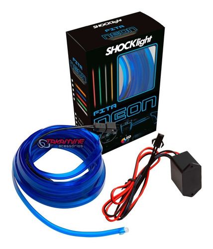 Fita Led Neon Shocklight Painel Interior Carro 1 Metro Azul
