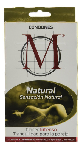 Condon M Natural 3 Condones De Látex Sensación Natural 3