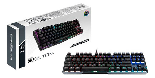 Teclado Mecanico Msi Vigor Gk50 Elite Tkl, Rgb, Switch Azul