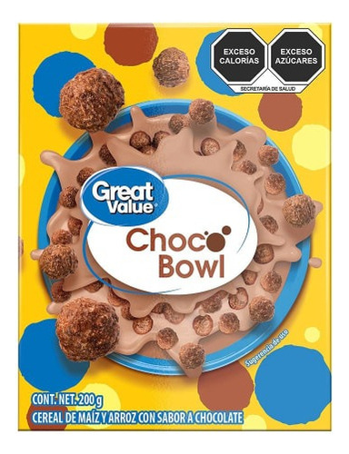 8 Pzas Cereal Great Value Choco Bowl 200 G