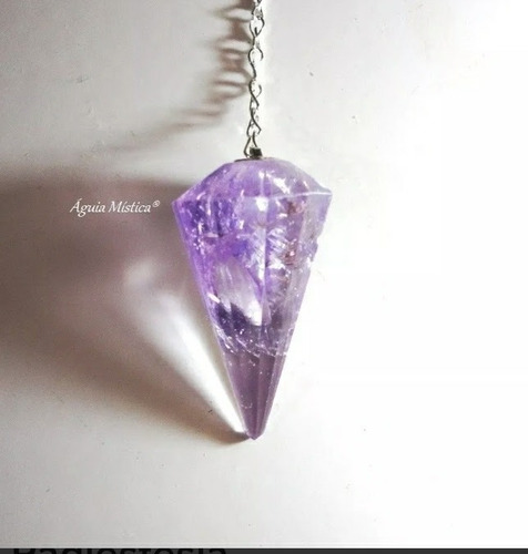 Imagem 8 de 10 de Bastão Cromoterapia Cristal Quartzo + Pêndulo Ametista