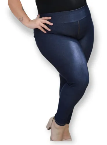 Calça Legging Malha Jeans Plus Size G2 E G3