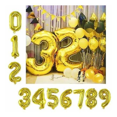 Pack 158 Piezas Globos , Números80cm , Cortinas Vasos Platos