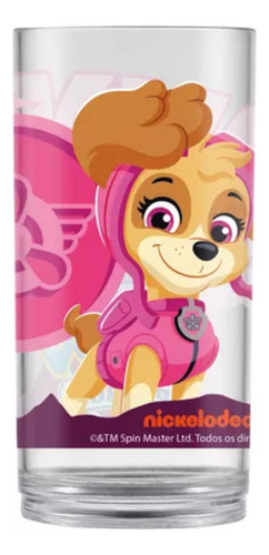 Copo Pet Patrulha Canina Skye Rosa Menina Suco Refri 400 Ml