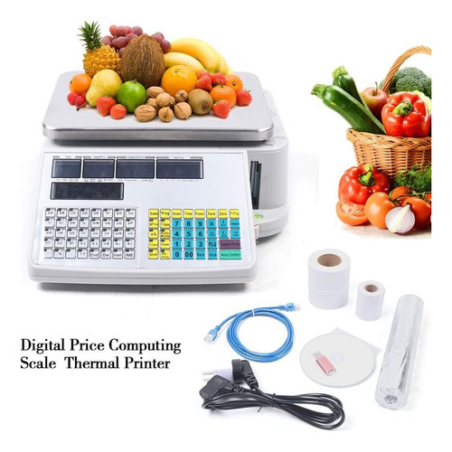 Báscula Informática Precios Digital Comercial Con Impresora