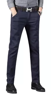 Pantalones De Drill Strech Semipitillo Slim Fit De Hombre