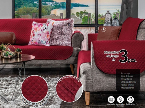 Imagen 1 de 5 de Jgo Protector Sala Vino/chocolate Grazia 7563 Intimadc 20 M