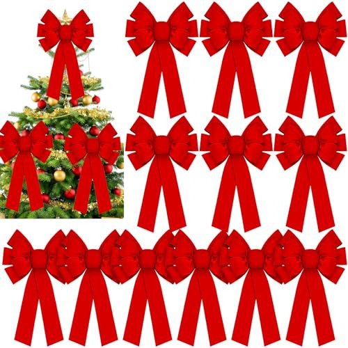 12 Piezas De Grandes Lazos De Navidad De 18 X 36 Pulgad...