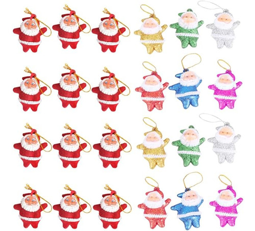 24pcs Mini Claus Colgantes Arbol De Navidad Decoracion Colga