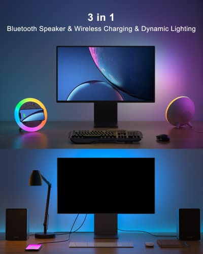 Altavoz Bluetooth Con Luz Nocturna Y Carga Inalámbrica, Rega