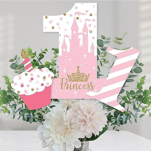 Gran Punto Del Primer Cumpleaños Little Princess Crown Pink