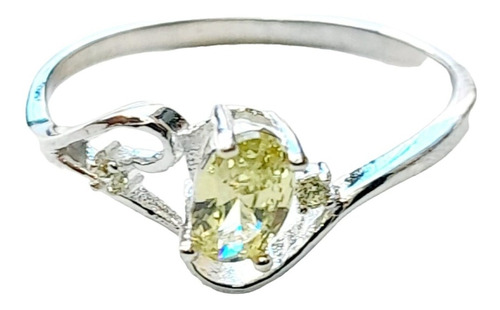 Anillo Plata 925 Corazón Cubic Amarillo Anpl309 Italy Lucio