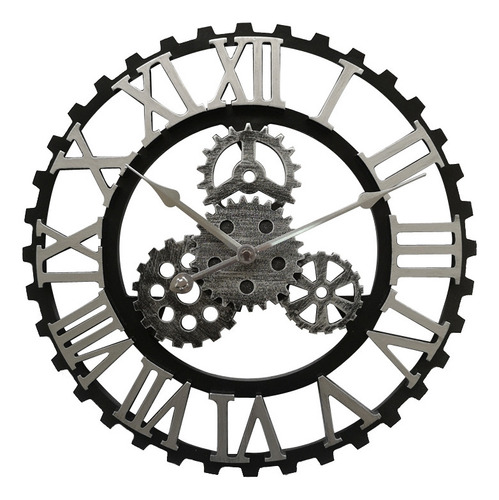 Reloj De Pared Con Diseño De Engranajes De Estilo Antiguo, D