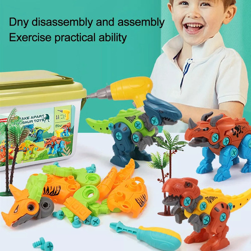 Juguete De Ensamblaje De Dinosaurios Con Taladro Eléctrico