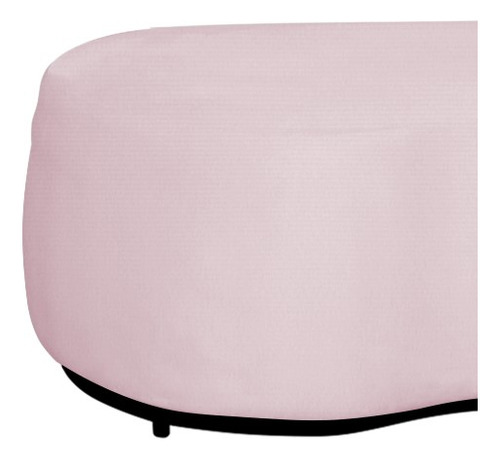 Puff Decorativo Beatriz Orgânico Suede Rosa Bebê