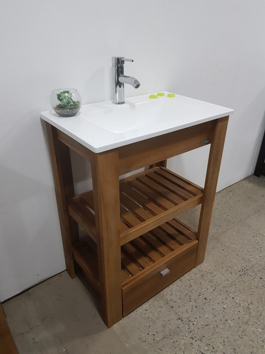 Vanitory Madera Maciza Bacha Excelente Cajón 60cm