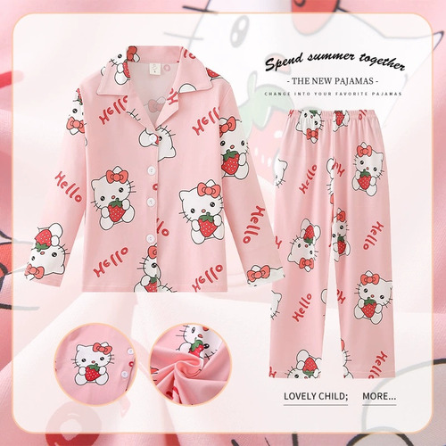 Pijama Hello Kitty Niños Lindo Traje Cómodo Suave Dulce